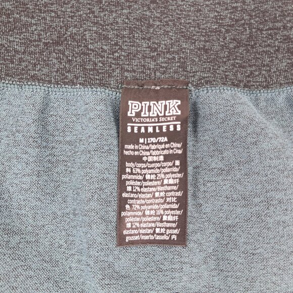 PINK Victoria’s Secret Active Seamless Workout Shortie Green Black Medium - Picture 5 of 5